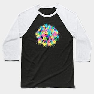 Rainbow roses watercolor Baseball T-Shirt